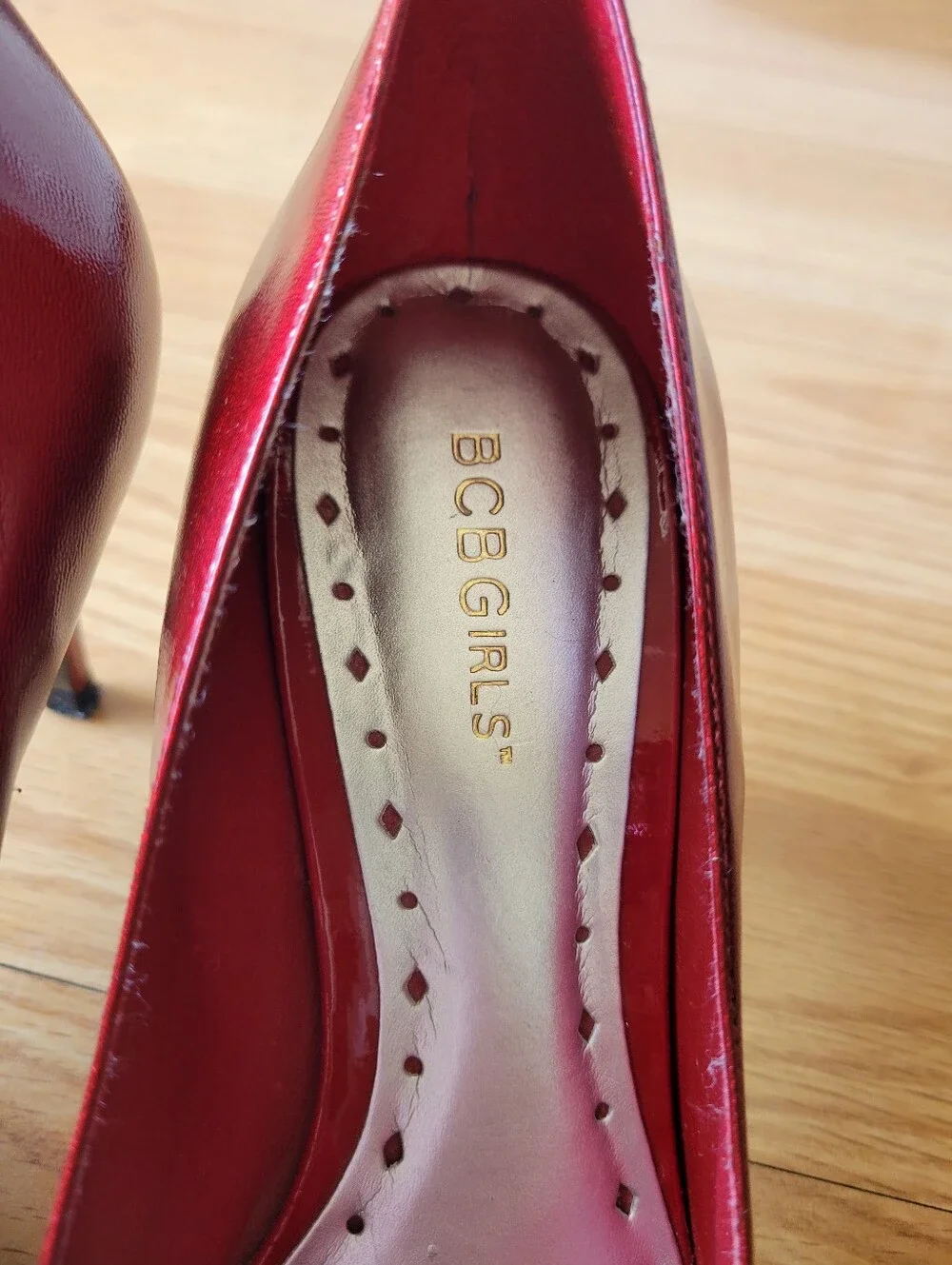 BCB girls Red 3 Inch Heels Pumps Classic Ruby Vintage Y2K Rockabilly, Size 8.5